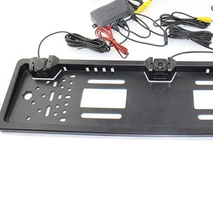 TD® Caméra de recul avec radar étanche - plaque d'immatriculation avec camera de recul angle 170 degre-radar de voiture