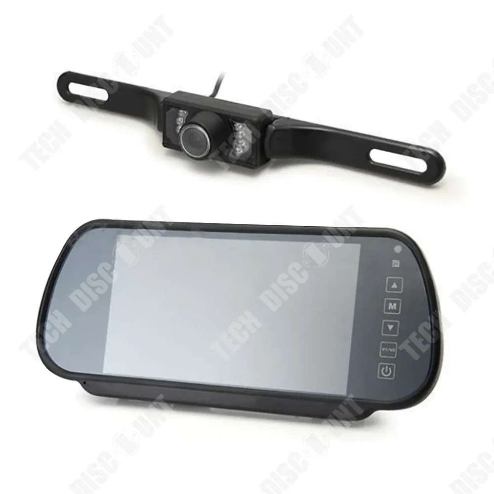 TD® Caméra de Recul 7" LCD TFT Moniteur Rétroviseur Caméra de Recul Sans Fil pour Voiture Automatique/