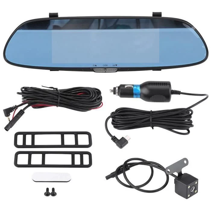 TD® Caméra de Recul 7 pouces de Voiture, Ecran Tactile Rétroviseur de Voiture, Vision Nocturne 1080 P Full HD / Haute qualité