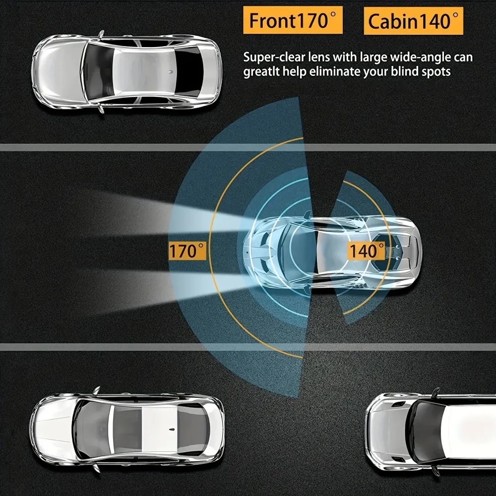 Caméra de Voiture Avant & Intérieur – Full HD + Carte SD 64GB