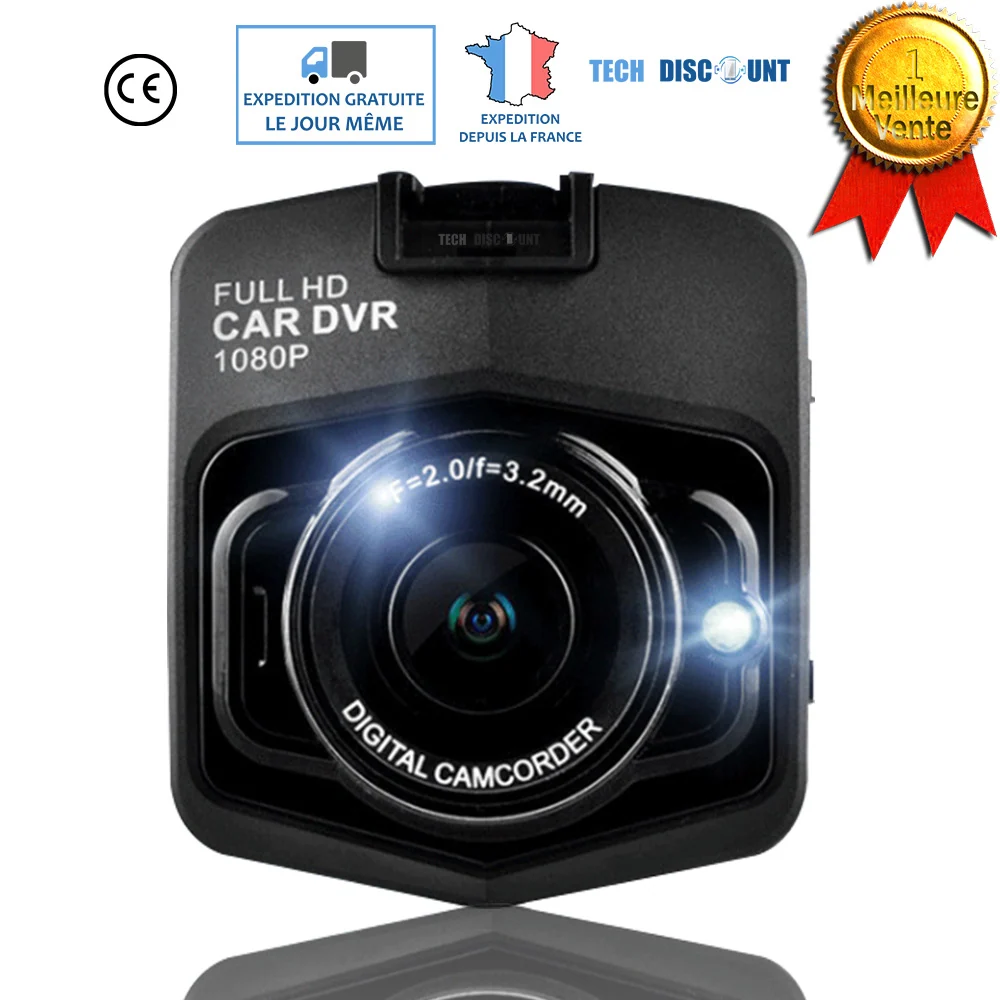TD® Caméra de voiture performant Enregistreur de conduite double objectif HD vision nocturne avant arrière surveillance gr...