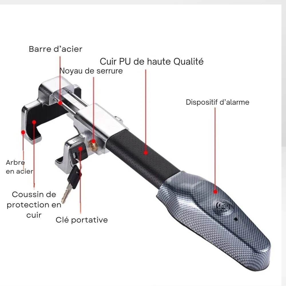Canne Antivol avec Alarme pour Voiture | Dissuasion Efficace®