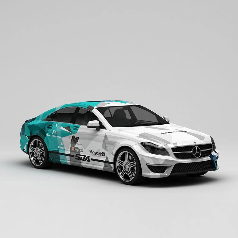 CARLIKE CL-SD012 motif bleu vert gris piste impression de haute précision housse de voiture en vinyle personnalisée CARLIK...