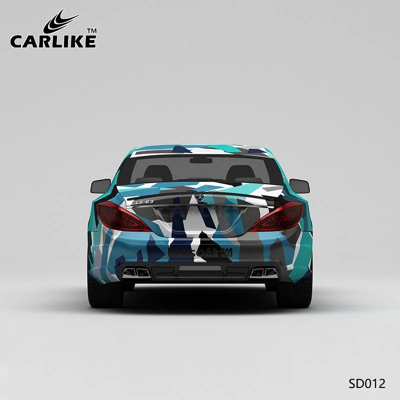 CARLIKE CL-SD012 motif bleu vert gris piste impression de haute précision housse de voiture en vinyle personnalisée CARLIK...