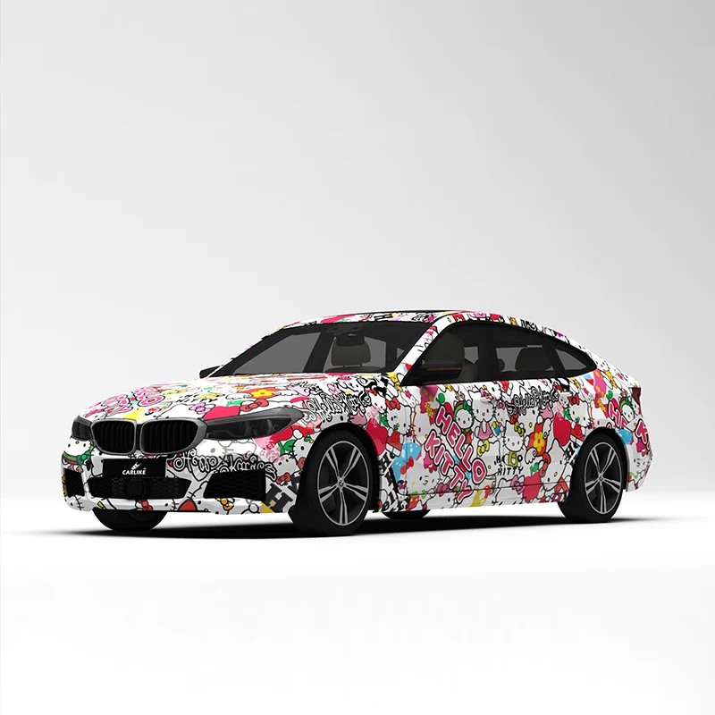 CARLIKE CL-TY001 motif Hello Kitty impression de haute précision emballage en vinyle de voiture personnalisé CARLIKE Car W...