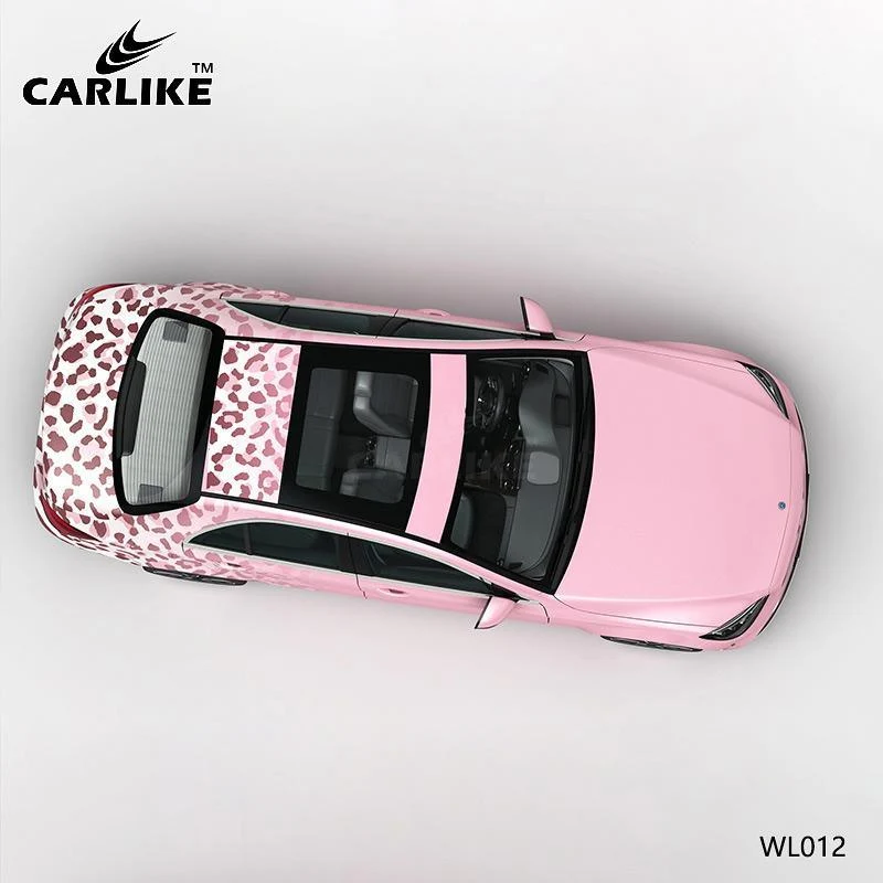 CARLIKE CL-WL012 motif dégradé rose léopard impression de haute précision personnalisé housse de voiture en vinyle CARLIKE...