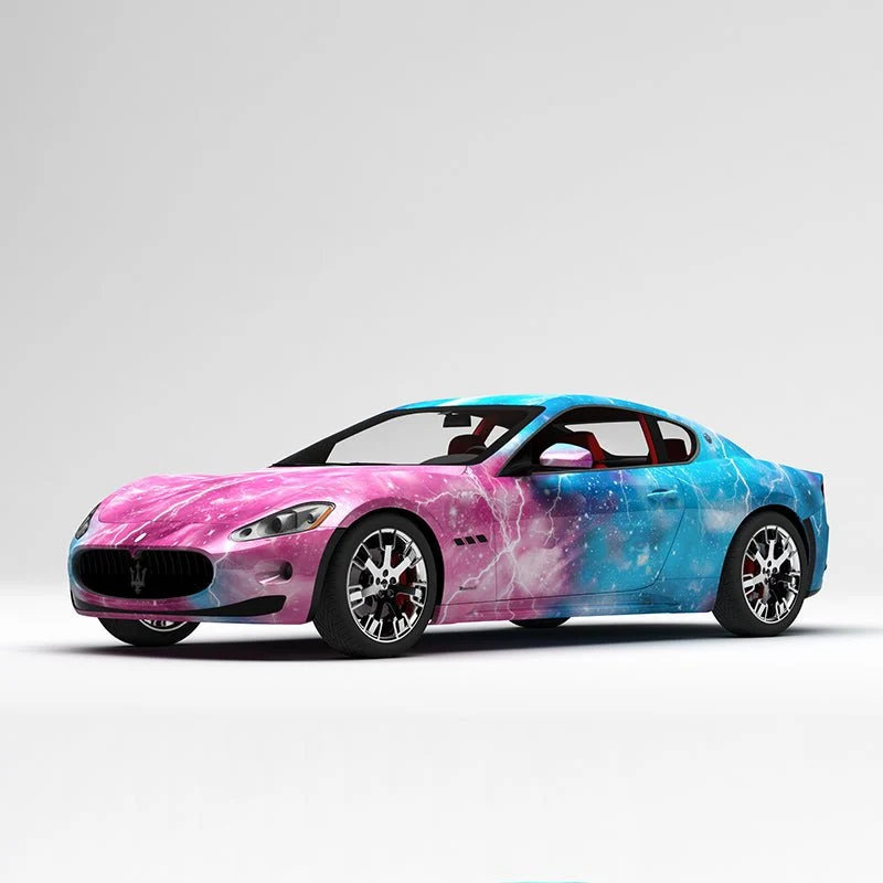 CARLIKE CL-XK003 motif rose bleu foudre ciel étoilé impression de haute précision housse de voiture en vinyle personnalisé...