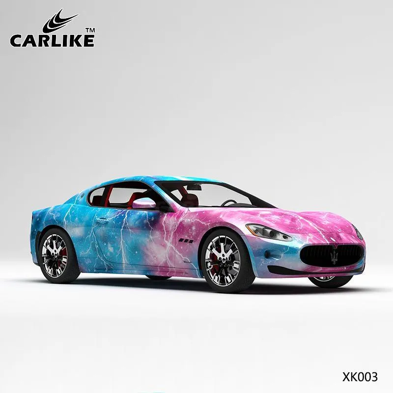 CARLIKE CL-XK003 motif rose bleu foudre ciel étoilé impression de haute précision housse de voiture en vinyle personnalisé...