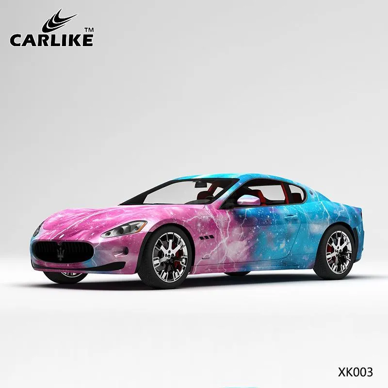 CARLIKE CL-XK003 motif rose bleu foudre ciel étoilé impression de haute précision housse de voiture en vinyle personnalisé...
