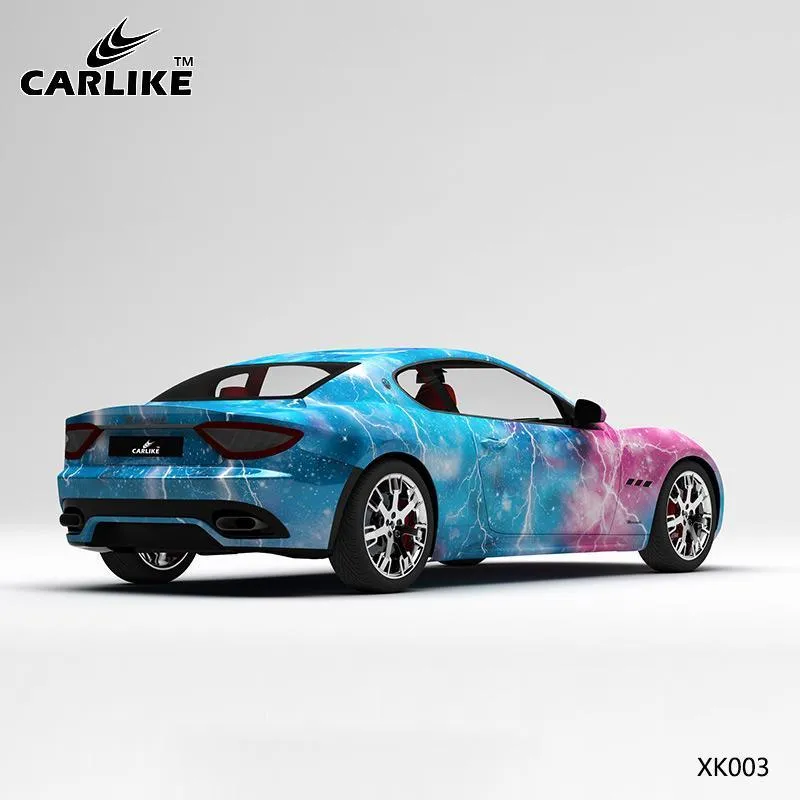 CARLIKE CL-XK003 motif rose bleu foudre ciel étoilé impression de haute précision housse de voiture en vinyle personnalisé...
