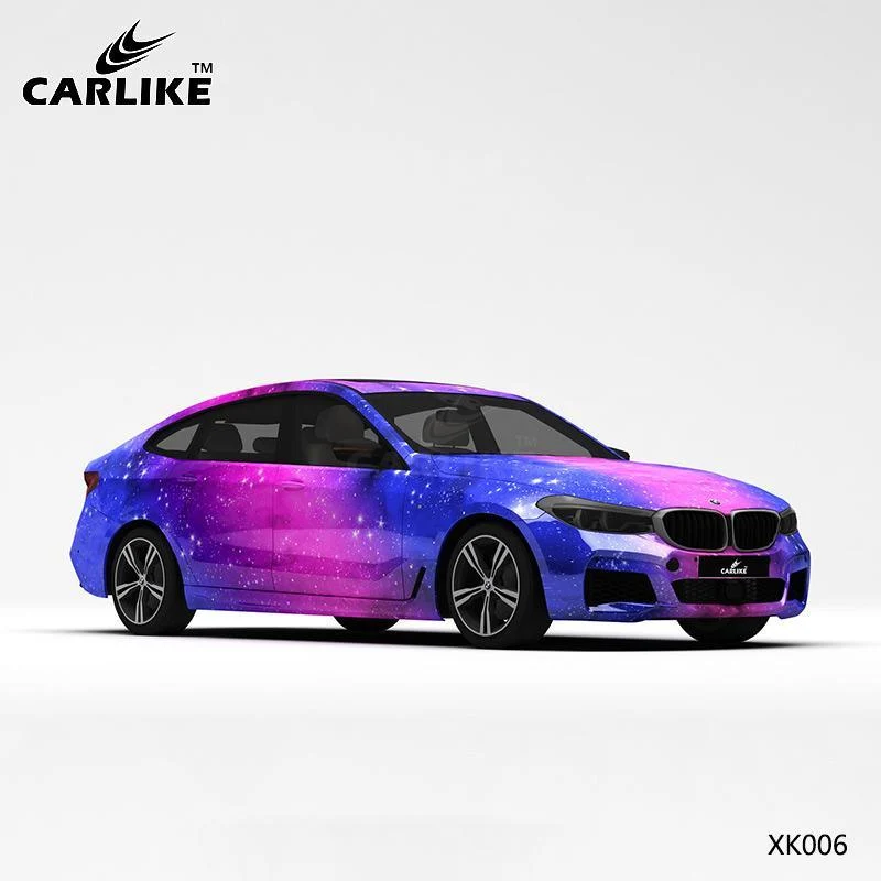 CARLIKE CL-XK006 motif bleu rose ciel étoilé impression de haute précision housse de voiture en vinyle personnalisée CARLI...