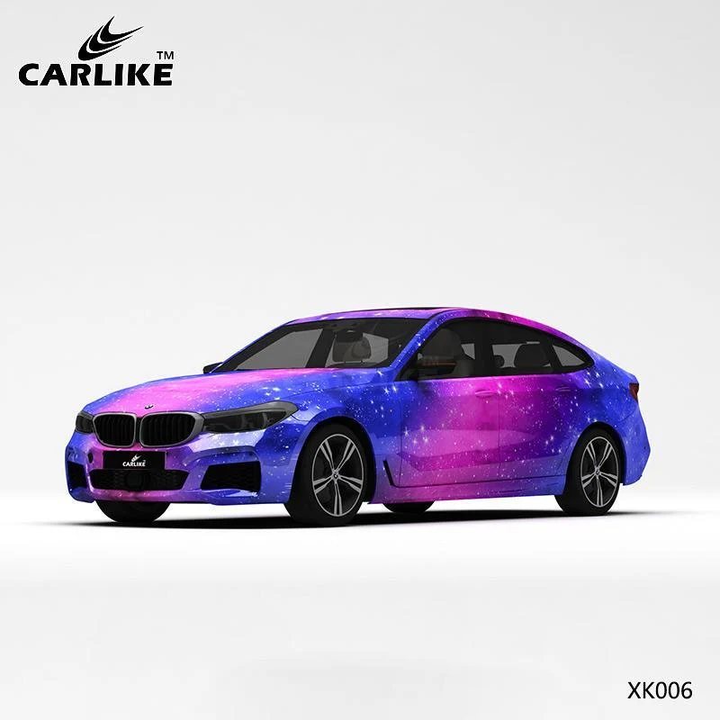 CARLIKE CL-XK006 motif bleu rose ciel étoilé impression de haute précision housse de voiture en vinyle personnalisée CARLI...