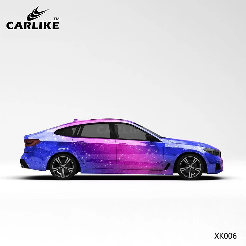CARLIKE CL-XK006 motif bleu rose ciel étoilé impression de haute précision housse de voiture en vinyle personnalisée CARLI...