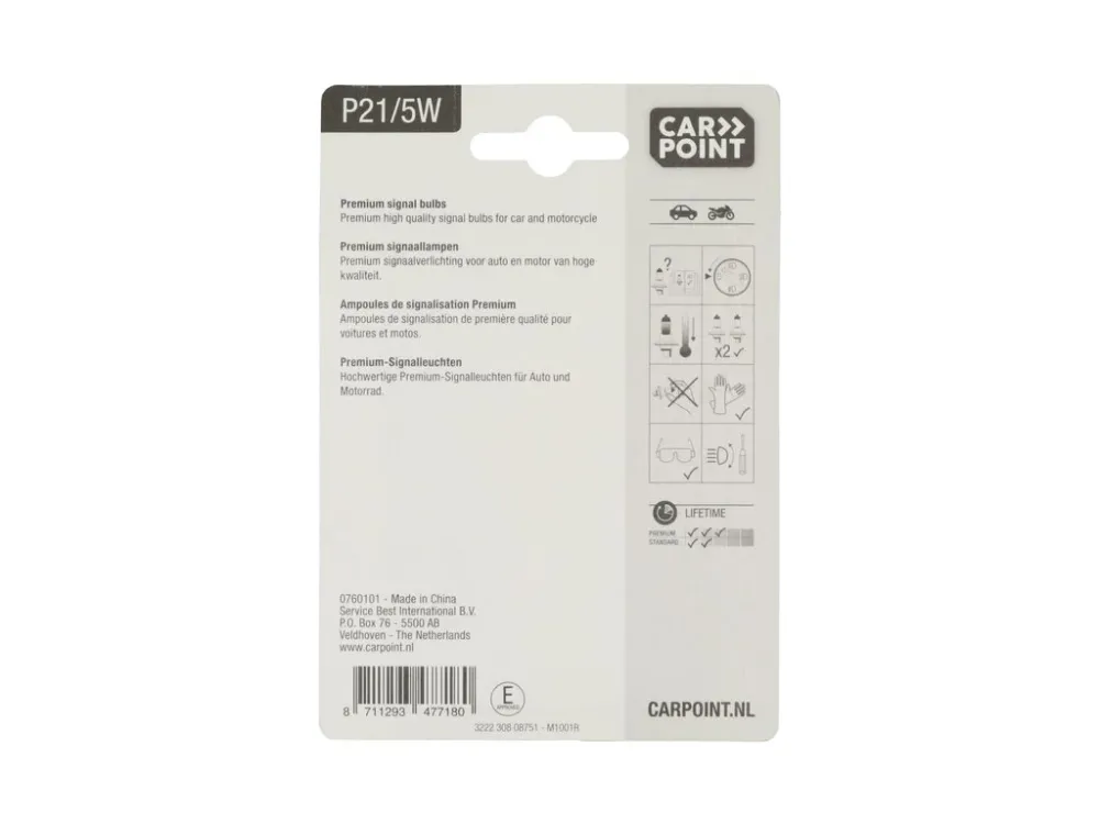 Carpoint Premium Lampes de Voiture P21/5W