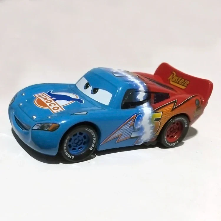 Voiture Cars McQueen Bleu et Rouge - Transformation en Dinoco Cars Boutique