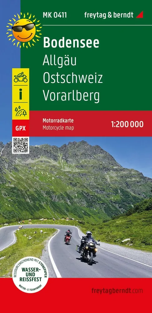 Carte spéciale moto - Lac de Constance, Allgäu, Suisse Est, Vorarlberg | Freytag & Berndt