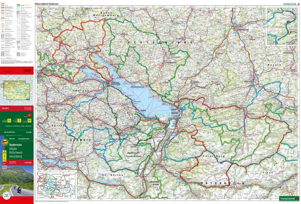 Carte spéciale moto - Lac de Constance, Allgäu, Suisse Est, Vorarlberg | Freytag & Berndt