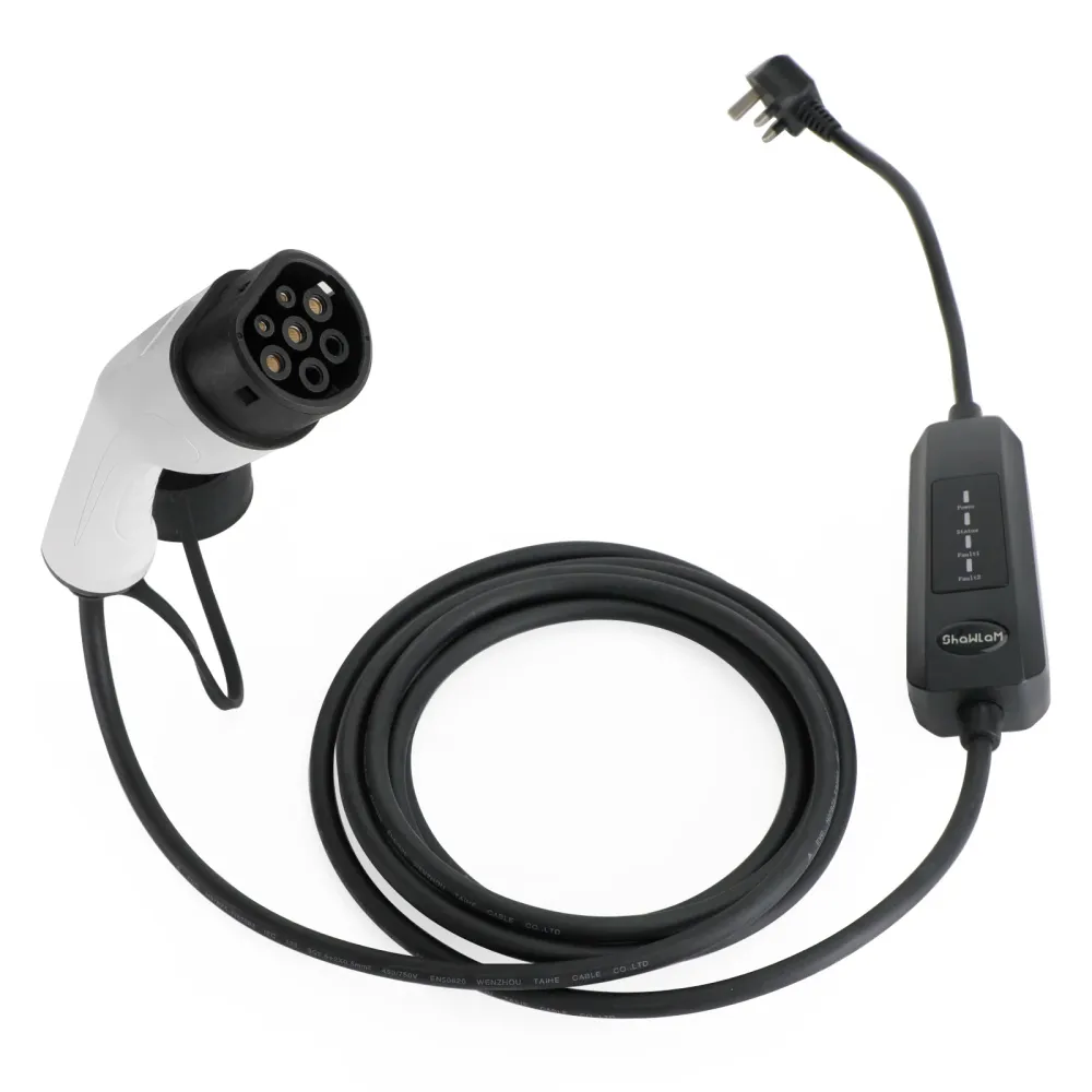 Câble de chargement portable EV 13A 240V, 5.5M, STOCK LOCAL britannique, Type 2, prise britannique, chargeur de voiture él...