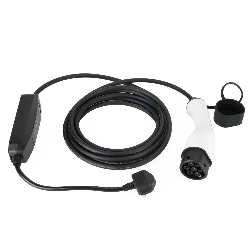 Câble de chargement portable EV 13A 240V, 5.5M, STOCK LOCAL britannique, Type 2, prise britannique, chargeur de voiture él...