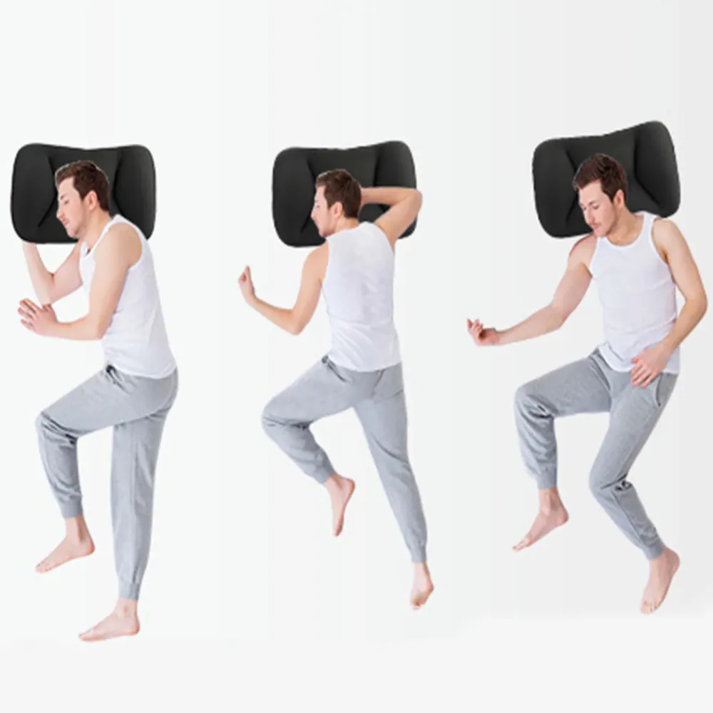 TD® Cervical bureau à domicile voyage d'affaires particules de mousse oreiller coussin cervical de nuque noir repos avion...