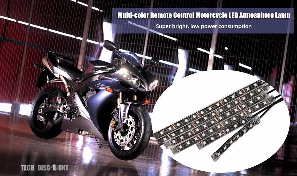 TD® chaine led moto vélo lumens voiture ruban bande néons lumière multicolores extérieur décoration télécommande auto cade...