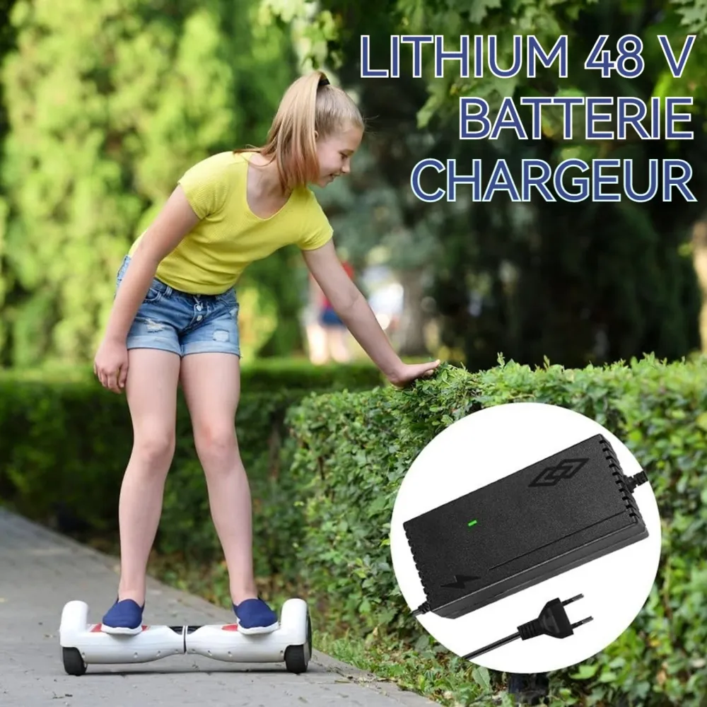 Chargeur trotinette electrique 54.6V/2A pour li-ion batterie pour e-bike/scooter/moto adaptateur secteur alimentation char...