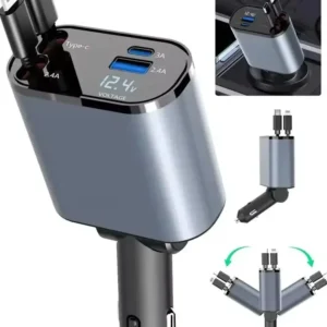 ⚡🚗 Chargeur de voiture intelligent 4-en-1 – Puissant, rapide et universel ! (TK)