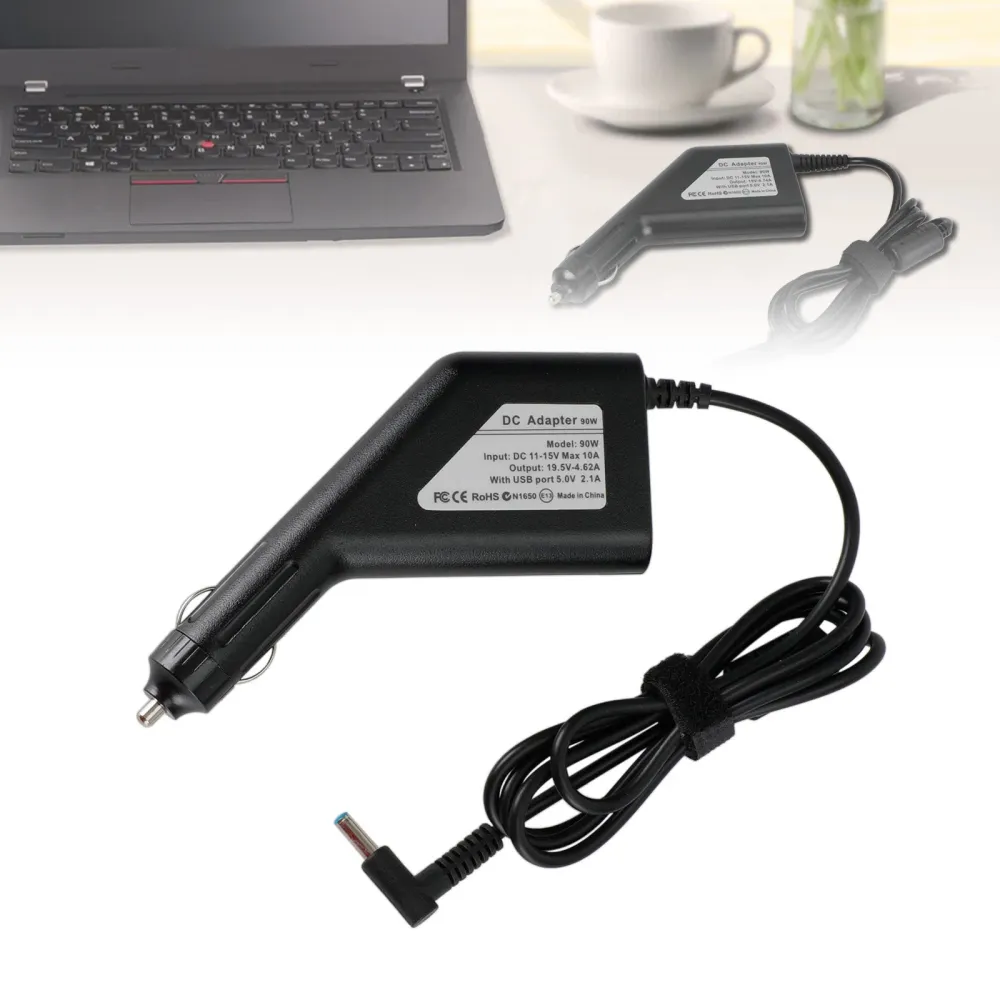 Chargeur de voiture pour ordinateurs portables 19.5V, 4,62 , adaptateur d'alimentation cc pour Hp Envy 14/15