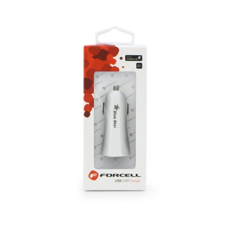 Chargeur de voiture universel avec entrée USB - 2 - Blanc - Forcell