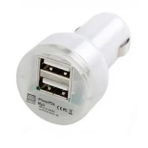 Chargeur voiture USB DUO - 2,1 - BLANC