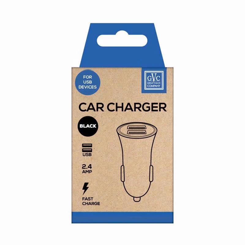 Chargeur de voiture USB GVC 2,4 | Noir