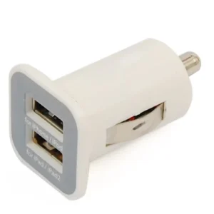 Chargeur de voiture USB 2 ports - 3,1 - carré BLANC