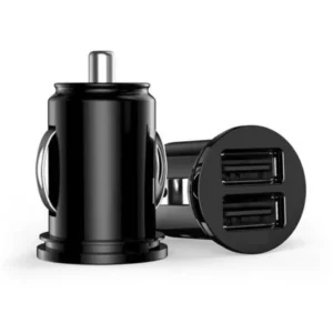 Chargeur de voiture USB 2 ports - 2,1 - Rond NOIR