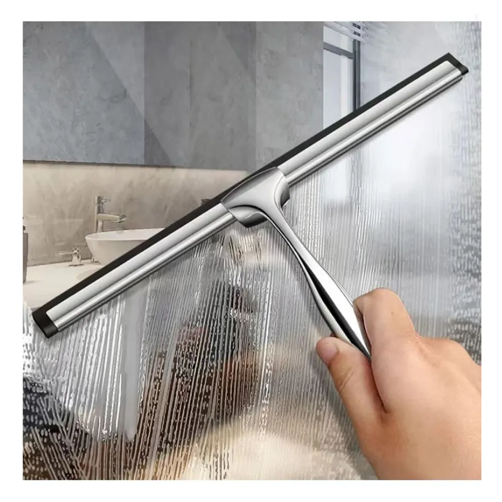 Chefco, SJ-106, Raclette de douche multi-usages en acier inoxydable pour le nettoyage des vitres de douche et de voiture,...