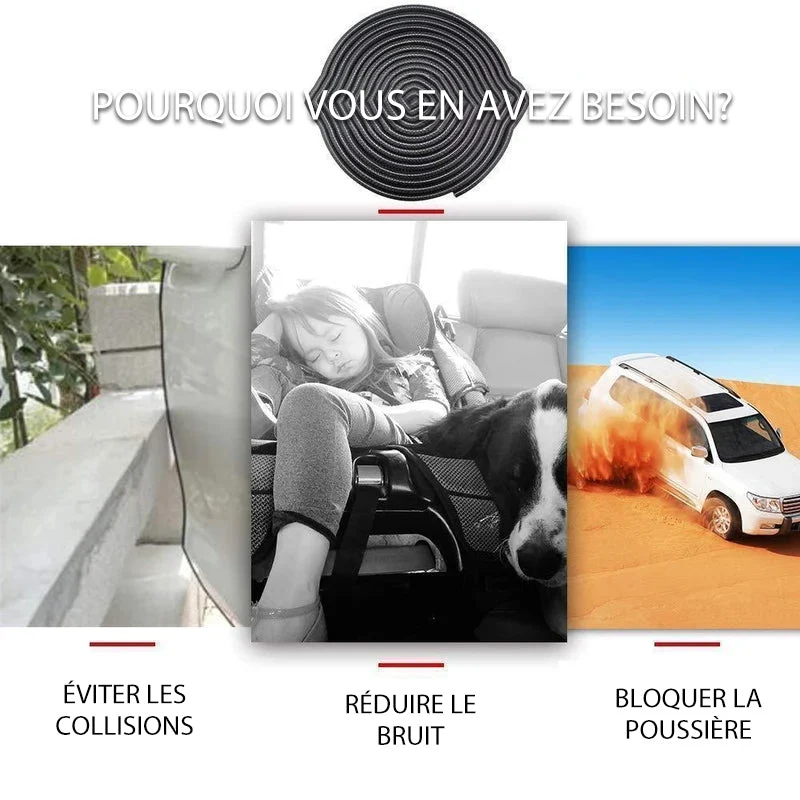 Bande Protectrice pour Bord de Porte de Voiture en forme de U, 5M ciaovie