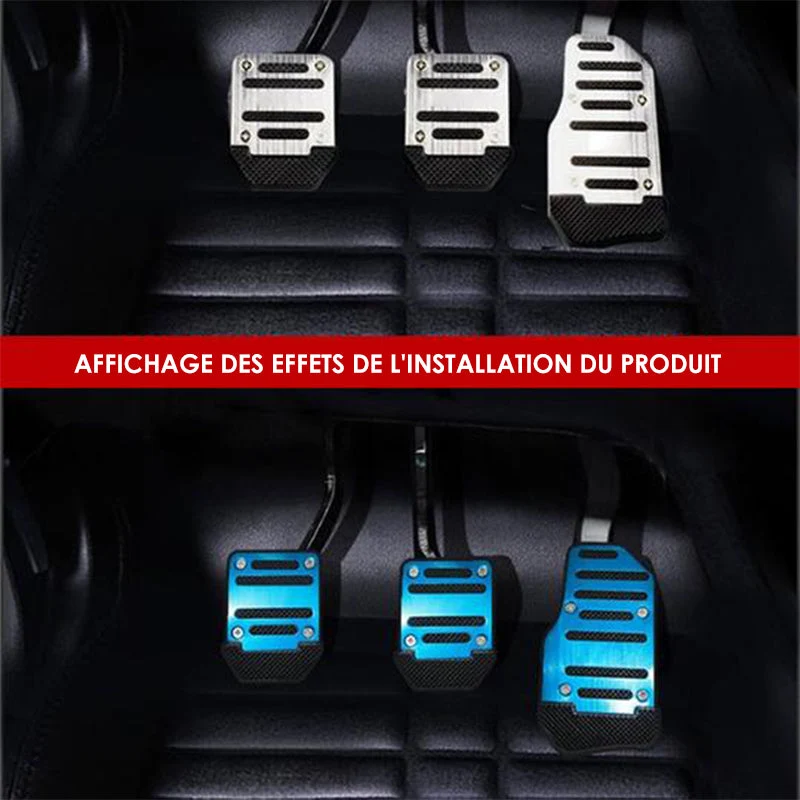 Pédale anti-dérapante pour voiture(3PCS) Argent ciaovie