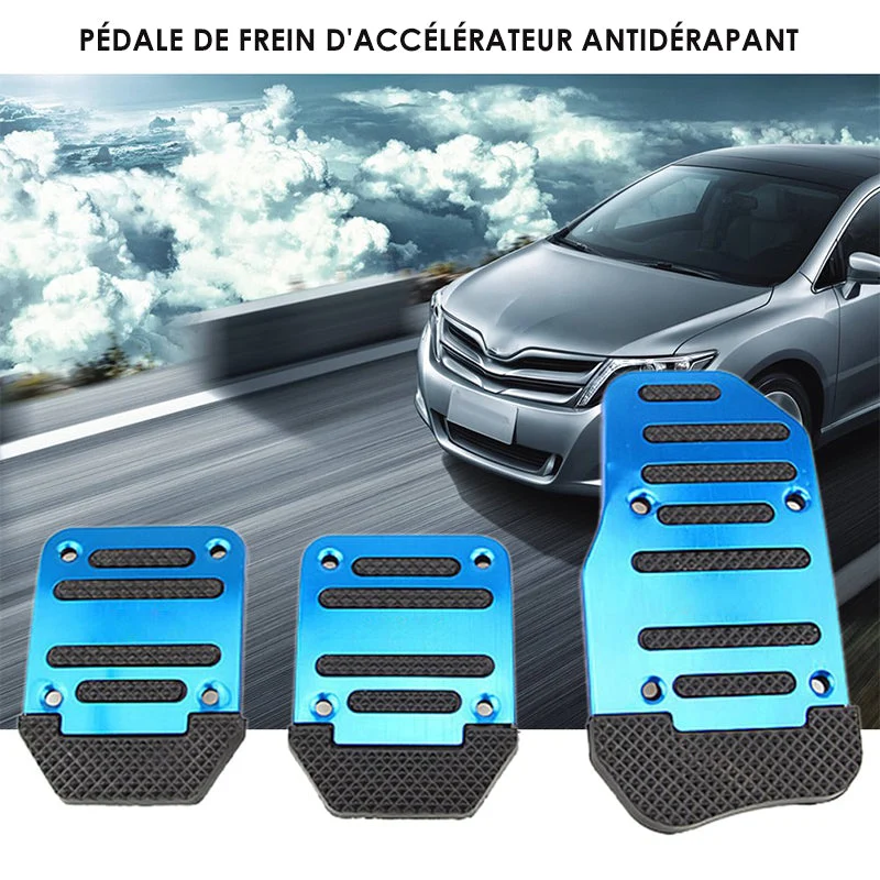 Pédale anti-dérapante pour voiture(3PCS) Argent ciaovie