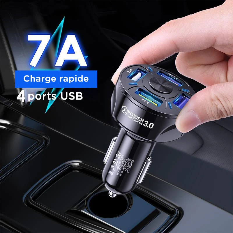 Port de charge rapide 4-EN-1 pour voiture ciaovie