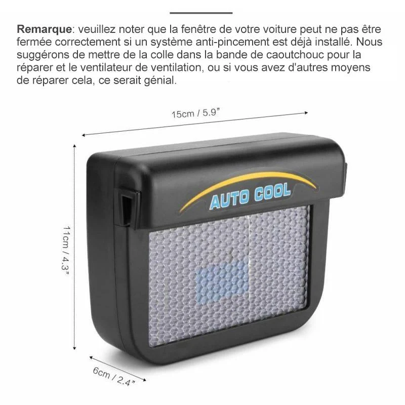 Ventilateur Solaire Pour Voiture ciaovie