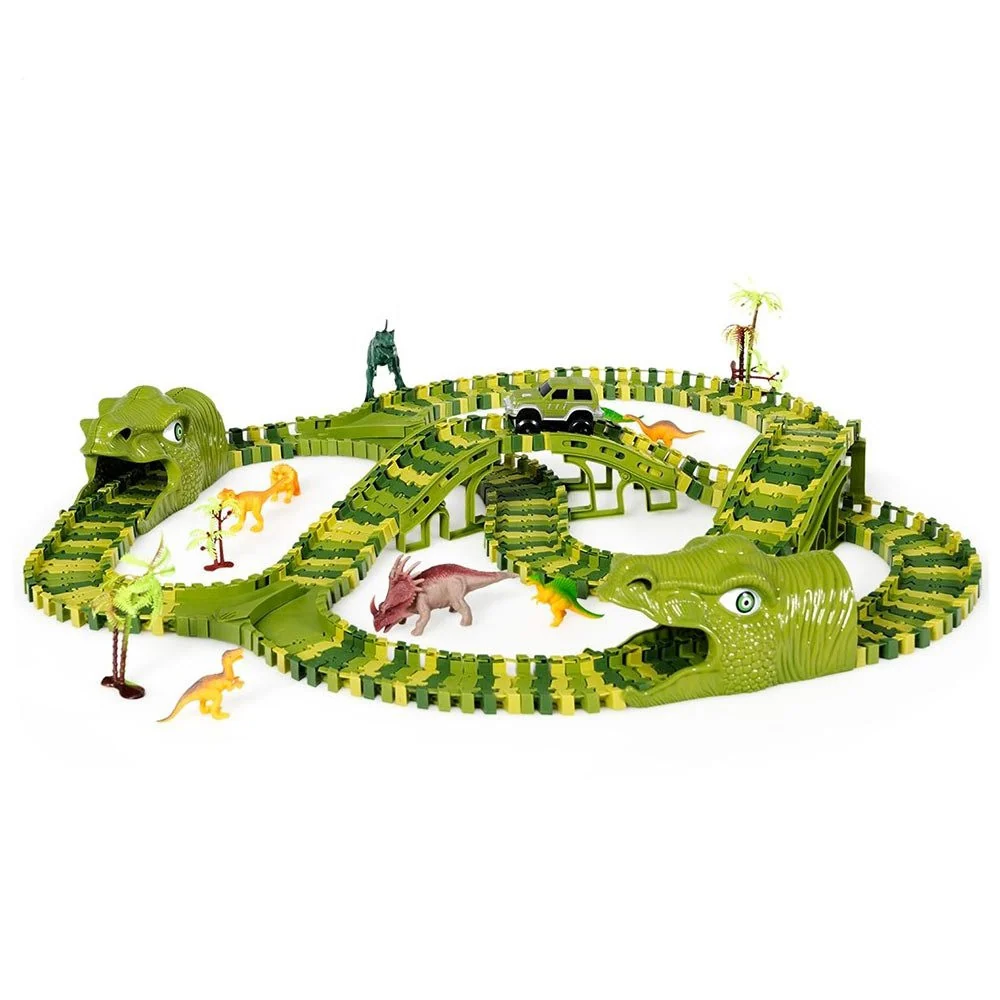 Circuit Voiture Modulable avec Dinosaures 240 pièces - livraison offerte