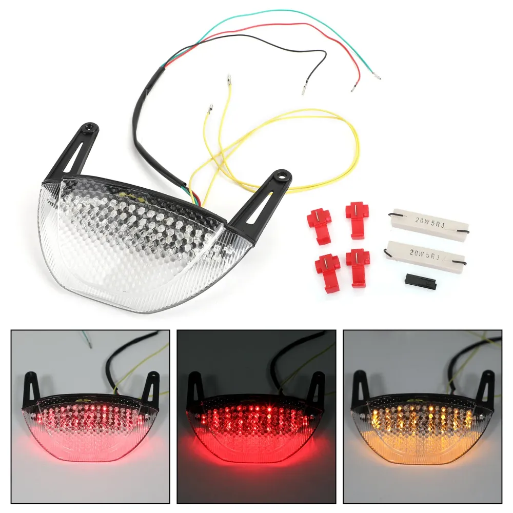 Clignotants de frein arrière de moto, feu arrière pour Honda CBR 600RR 2007 – 2012 rouge générique