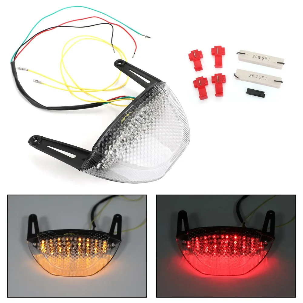 Clignotants de frein arrière de moto, feu arrière pour Honda CBR 600RR 2007 – 2012 rouge générique