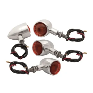 Clignotants Moto Custom Chromés Homologués - Lot de 4