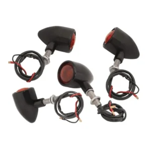 Clignotants Moto Custom Noires Homologuées - Lot de 4