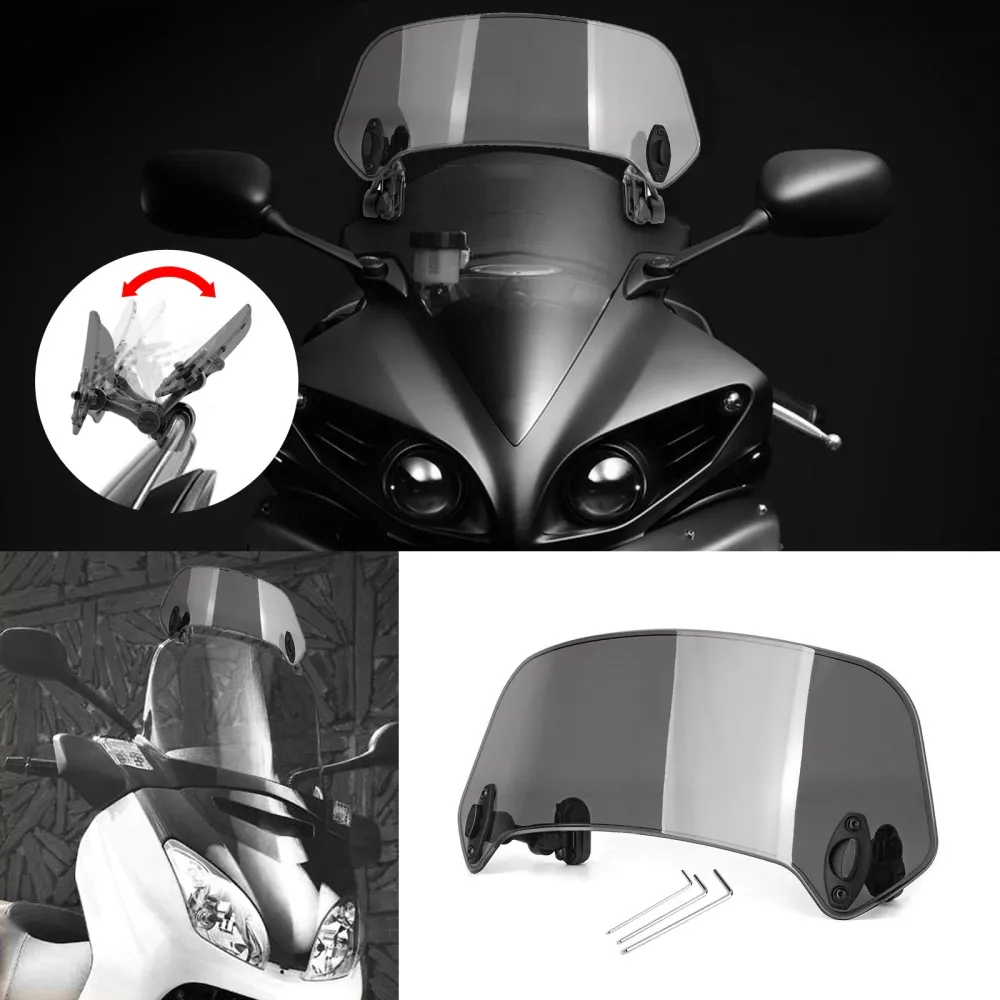 Clip universel moto sur déflecteur de vent pare-brise pare-brise gris générique