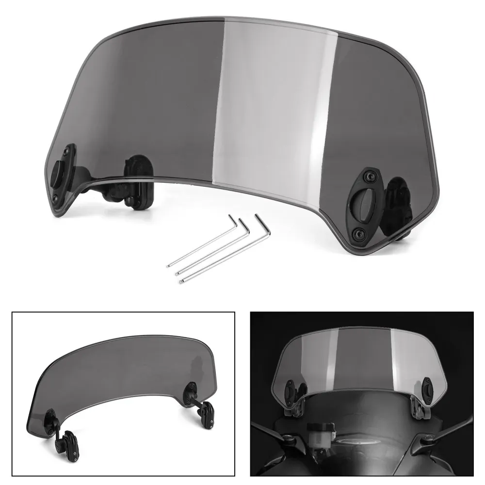 Clip universel pour moto sur déflecteur de vent, pare-brise gris
