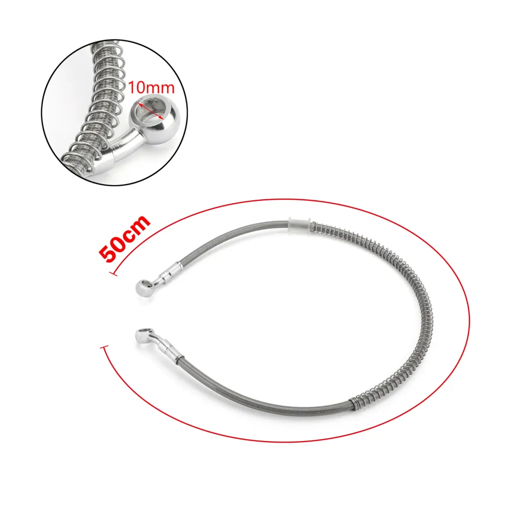 50 cm/19" Raccord banjo pour flexible de frein de moto, extrémité pivotante en acier inoxydable