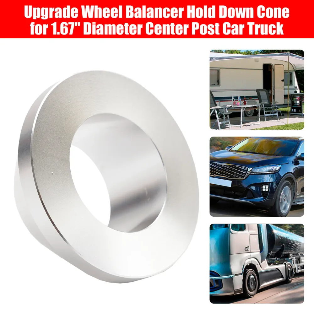Cône de maintien d'équilibreuse de roue amélioré pour 1.67" Diamètre du poteau central Voiture Camion