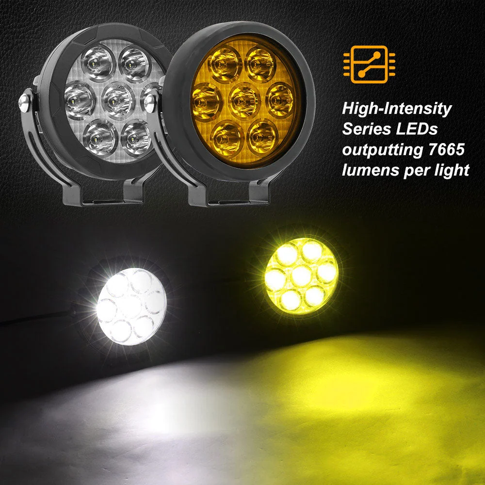 COLIGHT 4.5inch D07 Série Rond Feux de Moto Avec Faisceau de Câbles Étanche (Ensemble/2pcs) CO LIGHT