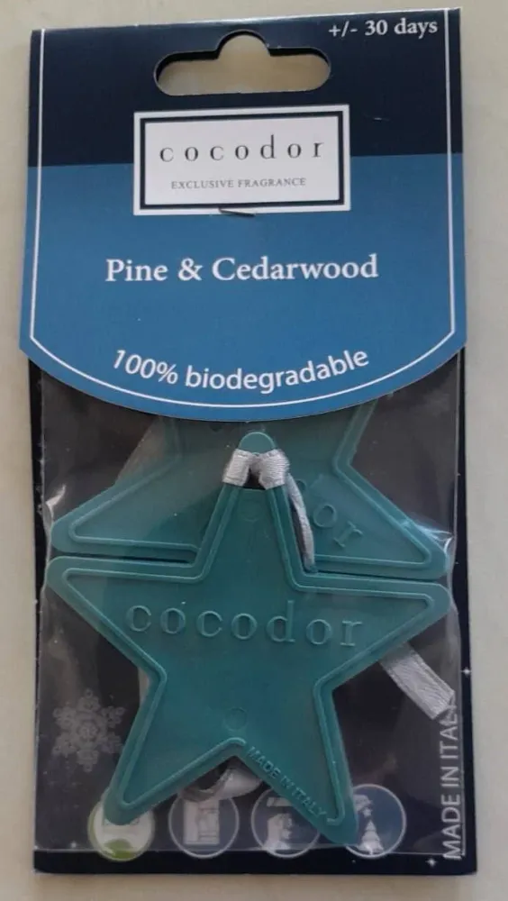 Cocodor 2 étoiles parfumées pour voiture/placard Pin & Cèdre